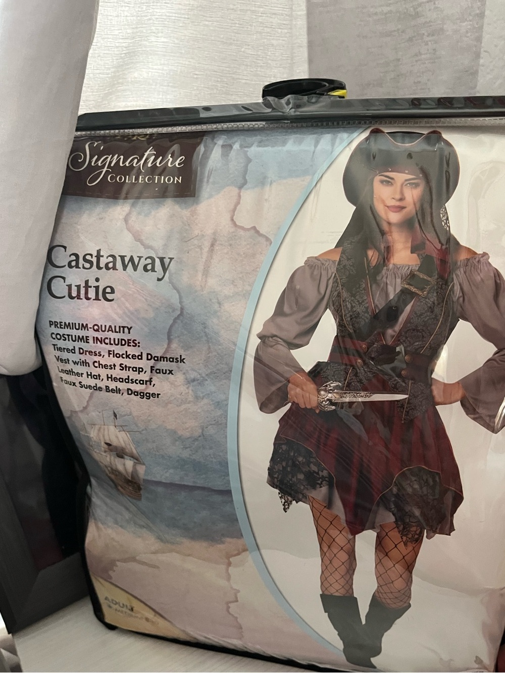 Castaway Cutie Pirate Costume - Burgundy & Black